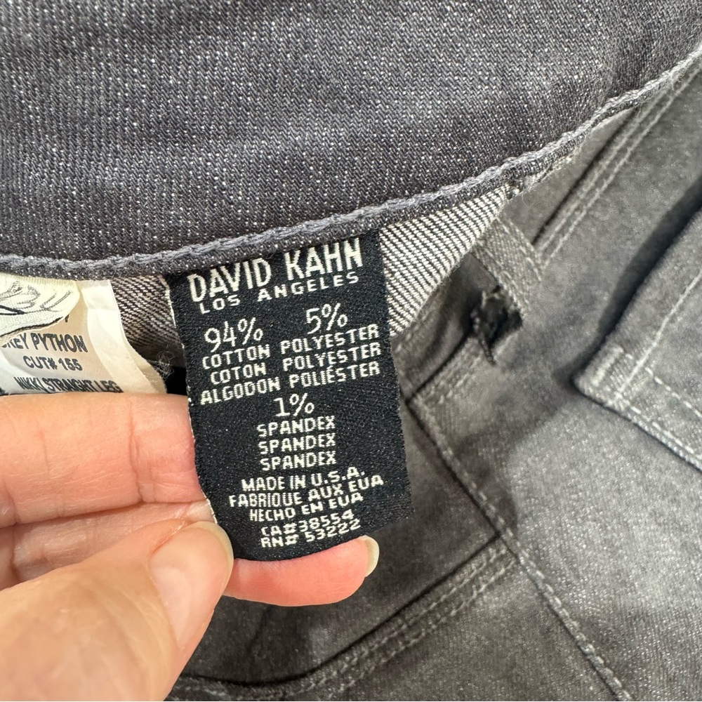 David Kahn Nikki Straight Leg Grey Python Jeans 27 - image 6